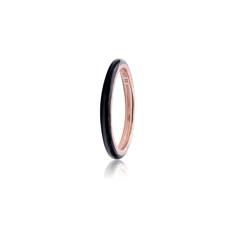 Pandora Rose Gold Plated Rings Unisex Black-2