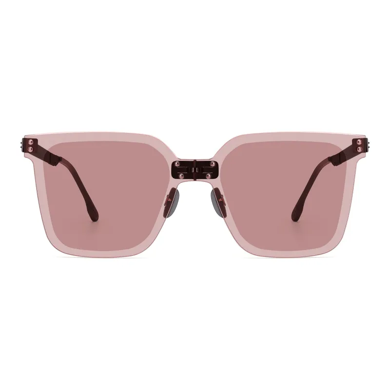 PULAIS Square Sunglasses Unisex Black-14