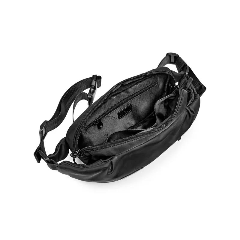 JOSINY Nylon With Microfiber Crossbody Fanny Pack Men's Black/Apricot-3
