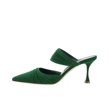 MANOLO BLAHNIK Wrap toe Slippers Women's Green