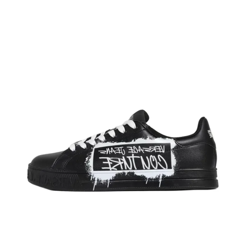 VERSACE JEANS COUTURE Low Top Skateboard Shoes Men's Black-0