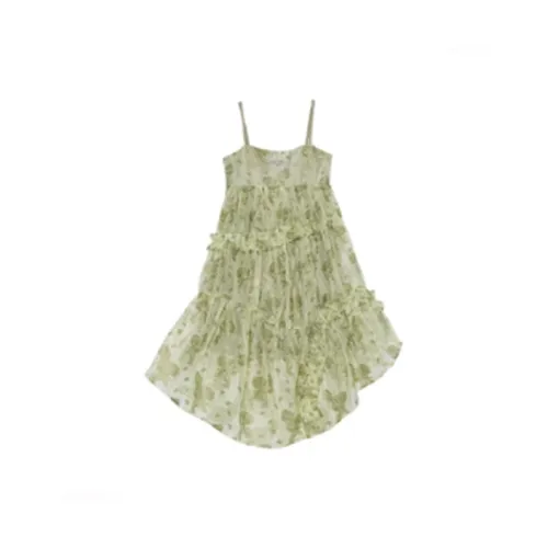 EIDM Slip Dresses Women's Spring Green