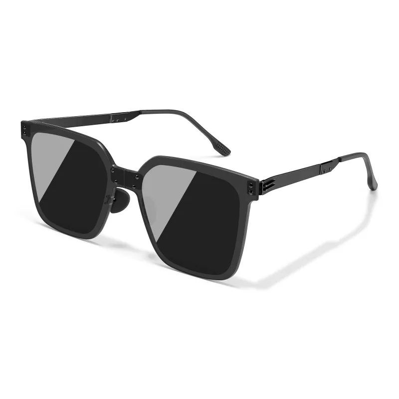 PULAIS Square Sunglasses Unisex Black-1