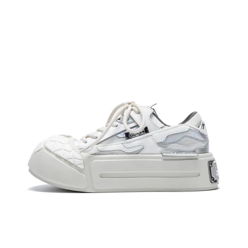 VINYVIOLA Slip Resistant Cushioning Wear Resistant Height Increasing Low Top Skateboard Shoes Women's-6