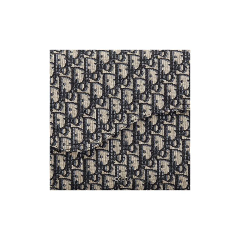 DIOR Jacquard With Canvas Saddle Bag Canvas Bag Clutch Women's Beige/Black-5