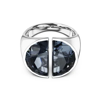 Swarovski Lucent Faux Crystal Rings Men's Gray