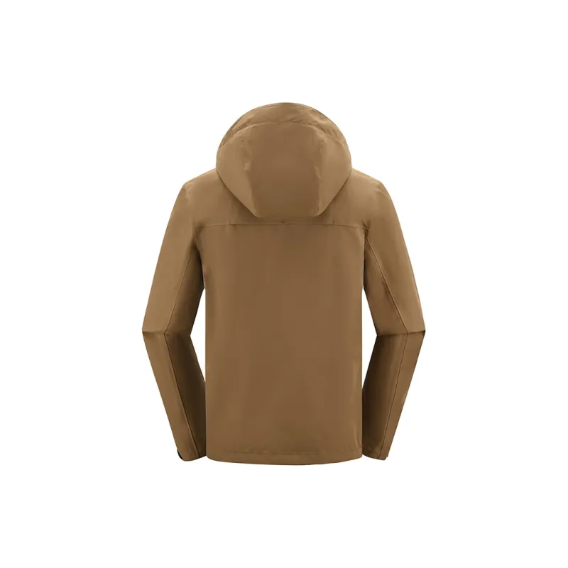 SCALER Water Resistant Windproof Breathable Wear Resistant Warm Moisture Wicking Windbreaker Jacket Men's Walnut-1