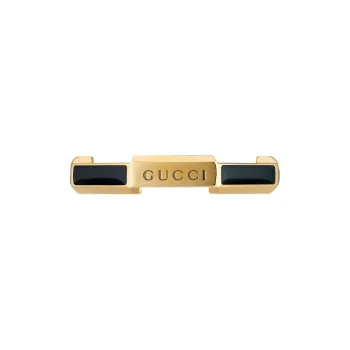 GUCCI Link To Love Series Rings Women's Black Gold