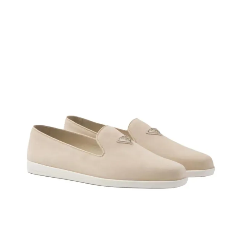 PRADA Triangle-logo Suede Loafers-2