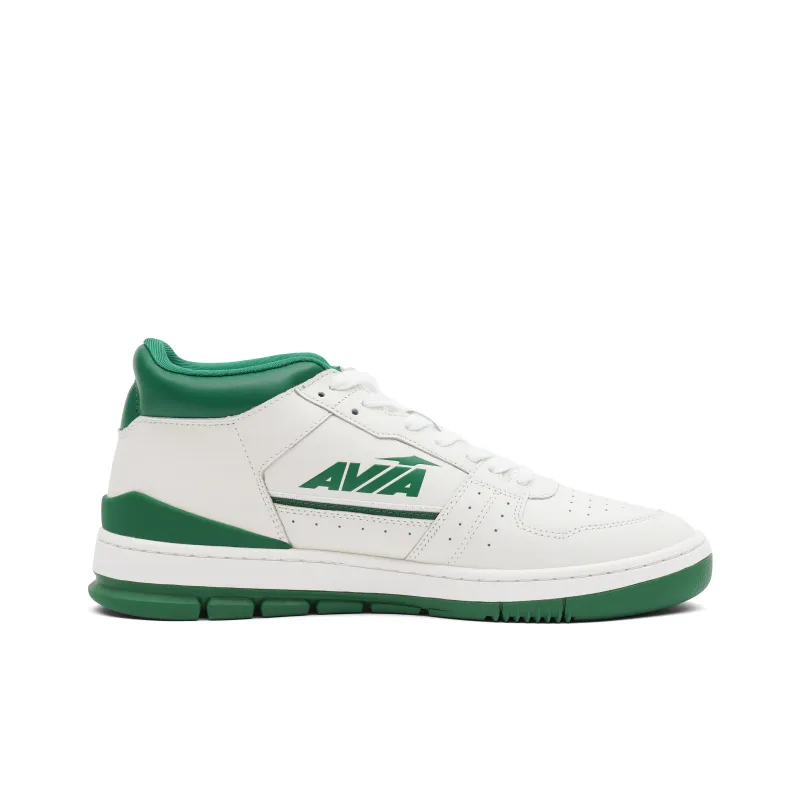 AVIA 825 Series Anti Slip Wear Resistant Mid Top Vintage Basketball Shoes Men's White Green-1