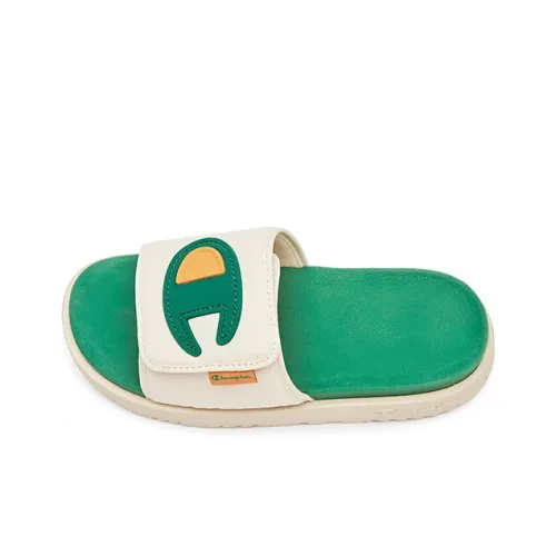 Champion Campus Slide Slippers Unisex Light Bone/Ivy Green