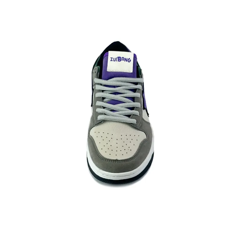 ZUIBANG Wear Resistant Low Top Skateboard Shoes Unisex Gray-2