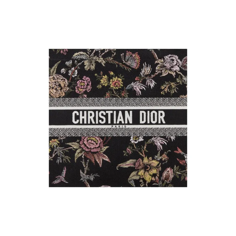 DIOR BookTote Embroidery Tote Bag Shopping Bag Handbag Large Size Women's Black-4