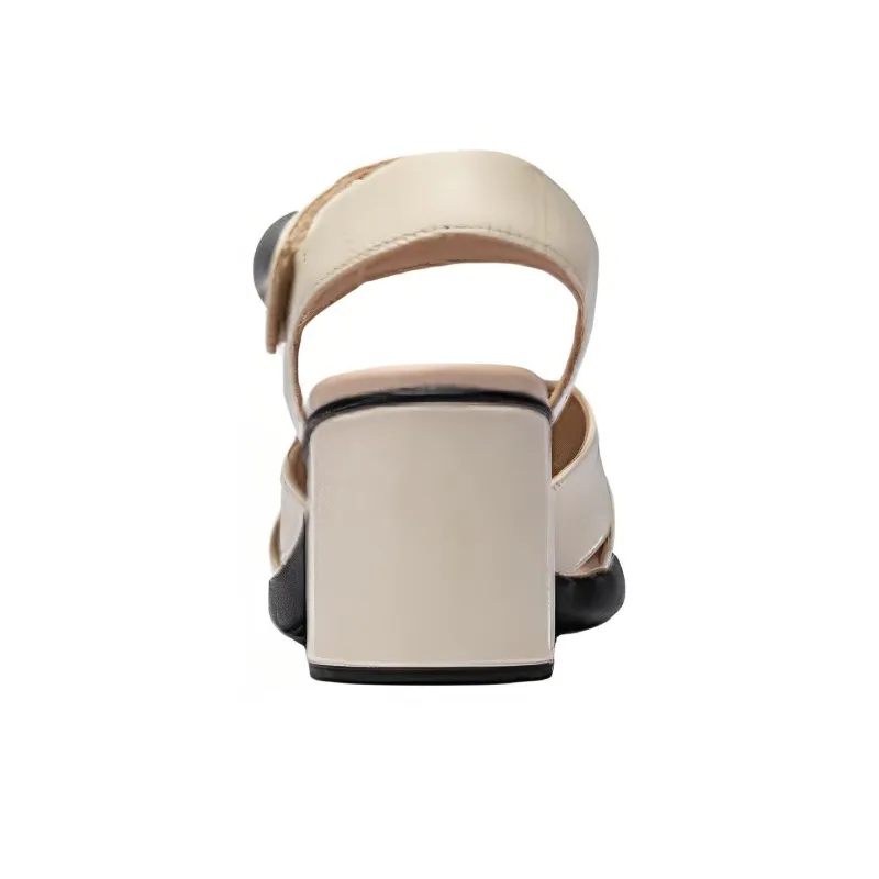 Ecco Strap Sandals 7cm Women's Gray-3