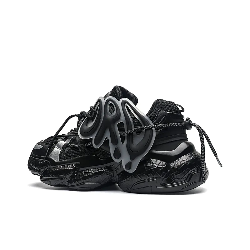 ORD Wear resistant Lightweight Breathable And Non slip. Low Top Chunky Sneakers Unisex Black-0