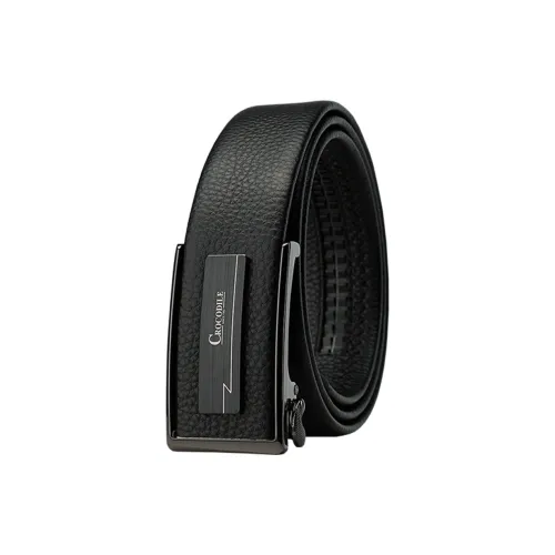 Crocodile Fashion Top Grain Cow Leather Business Casual Black Width 3.6CM Leather Belts Men's