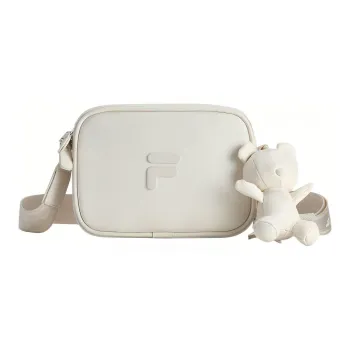 FILA FUSION Polyurethane With Synthetic Leather Cute Bear Camera Bag, Shoulder Bag, Crossbody Bag Unisex Steam White