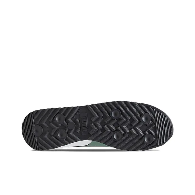 PUMA Roma Basic+ Cushioned Slip-Resistant Low-Top Casual Shoes Men's White Green-4