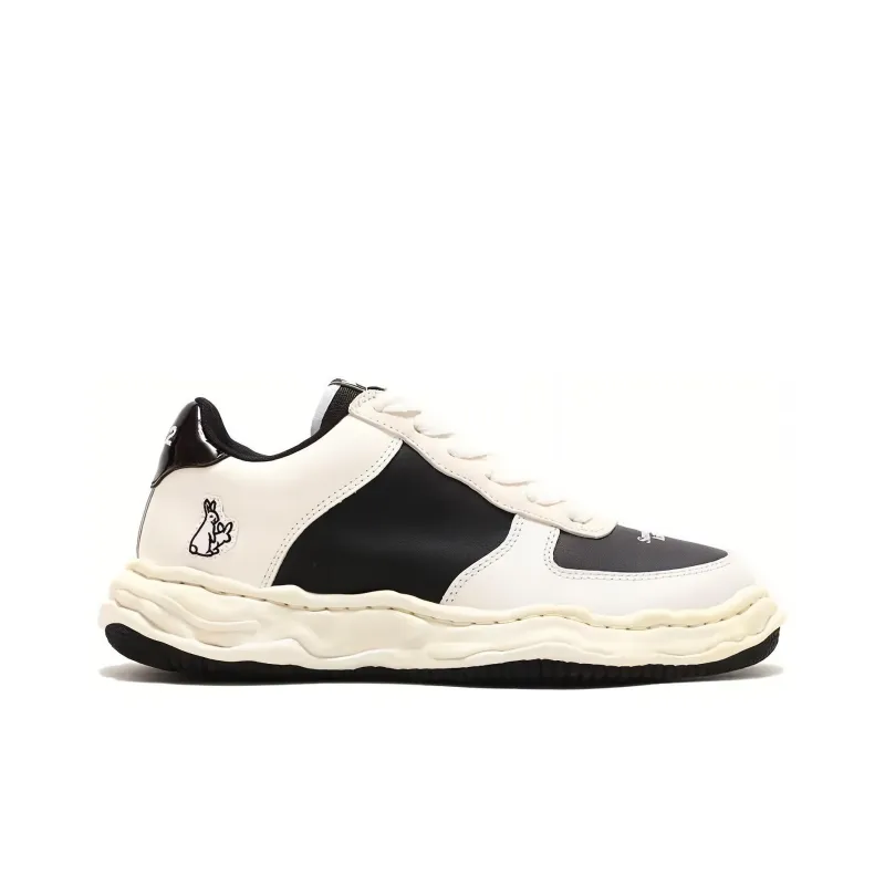#FR2 X Atmos X MIHARA YASUHIRO Wayne Low Leather Black White-1
