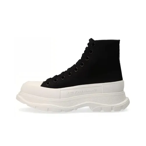 Alexander McQueen Tread Slick Lace Up Boot Black White