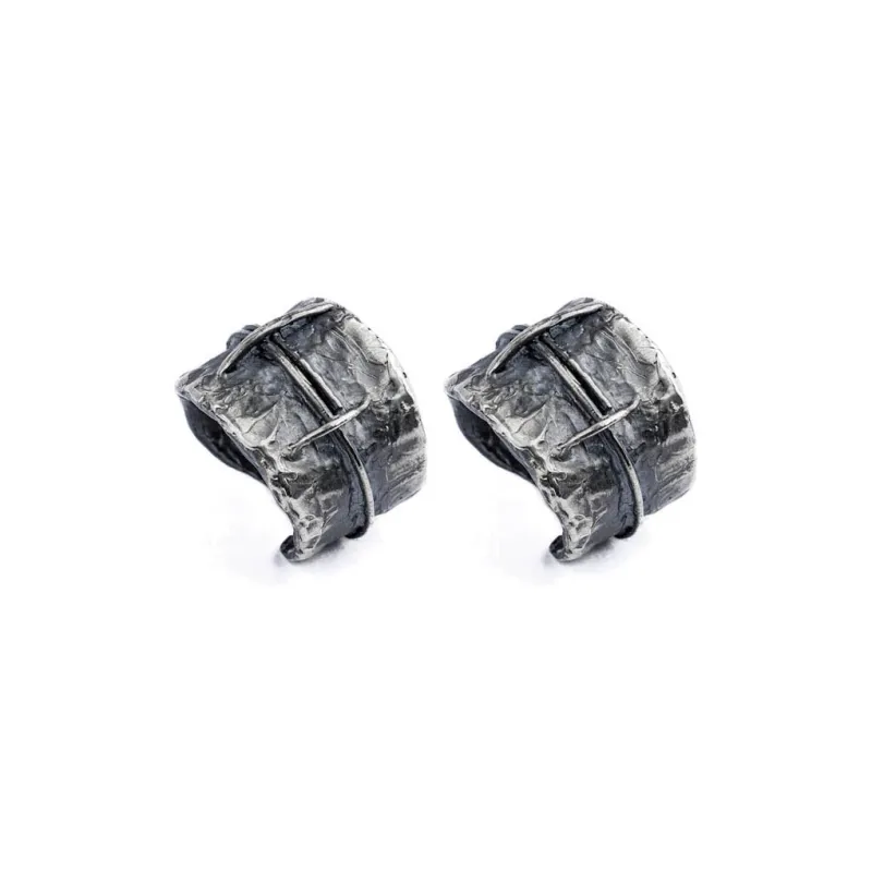 M.Wong Handmade Textured Distressed Burnished 925 Sterling Silver Open Ended Ring Couple Rings Unisex-9