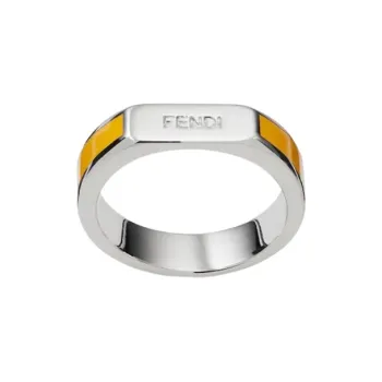 FENDI Rings Men Silver/Yellow
