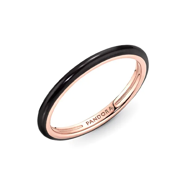 Pandora Rose Gold Plated Rings Unisex Black-1
