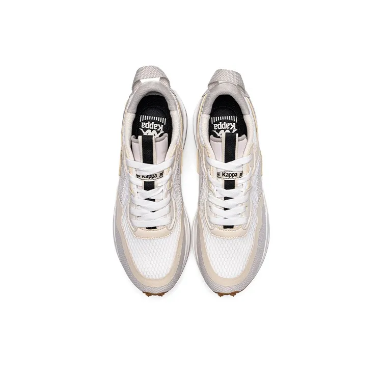 Kappa Anti Slip Wear Resistant Low Top Casual Running Shoes Unisex New Khaki/Swan White-4