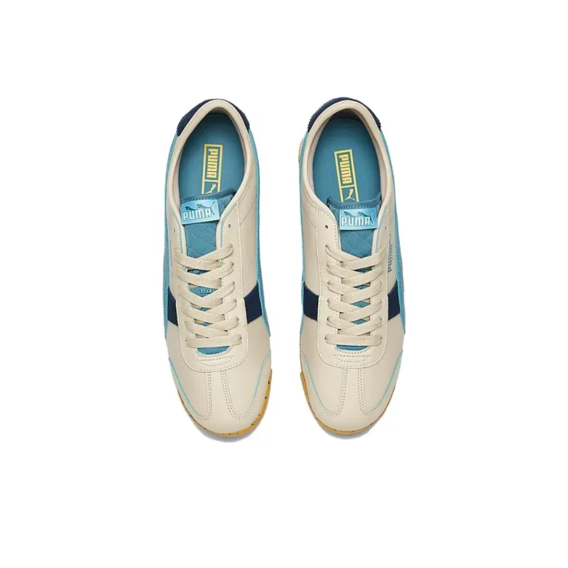 PUMA Roma Snowdrifts Granola Snowdrifts Slip Resistant Low Top Casual Shoes Men's Yellow Blue-1