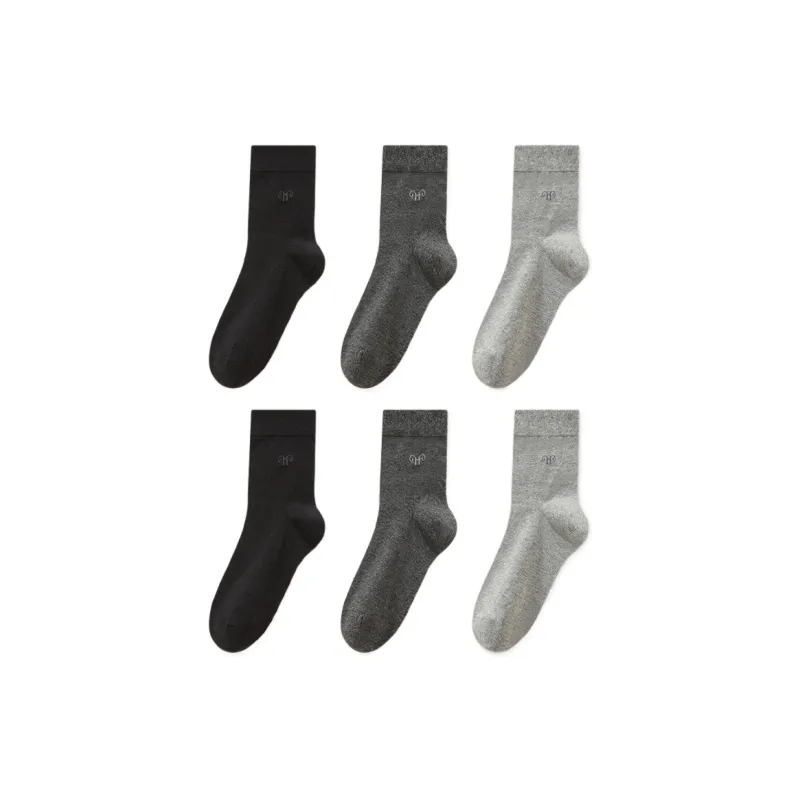 H YXIANG Mid Calf Socks Men's 6 Pack-4