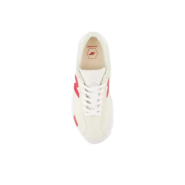 New Balance Numeric Abrasion Resistant Breathable Low Top Skateboard Shoes Unisex White Red-2