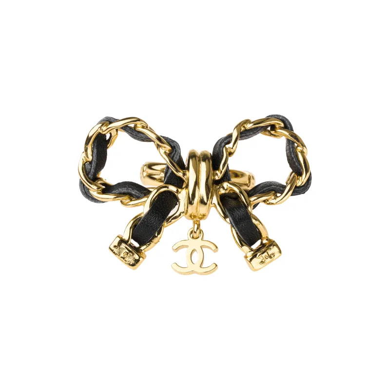 CHANEL Rings Women's Gold/Black-1