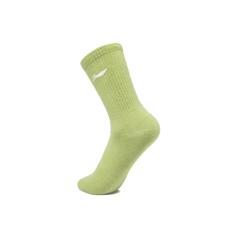 LiNing Mid Calf Socks Unisex 1 Pack Spring Morning Green-1