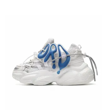ORD Wear resistant Lightweight Breathable And Non slip. Chunky Sneakers Unisex White Blue