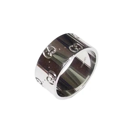 GUCCI 2000 2024 18K White Gold Icon Wide Ring Costume Ring-1