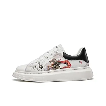 MEXICAN Anti Slip Wear Resistant Mid Top Skateboard Shoes Men's White