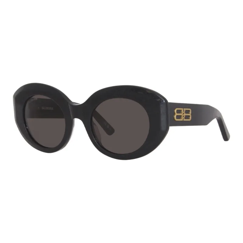 Balenciaga Plastic Oval Sunglasses Women's Black-0