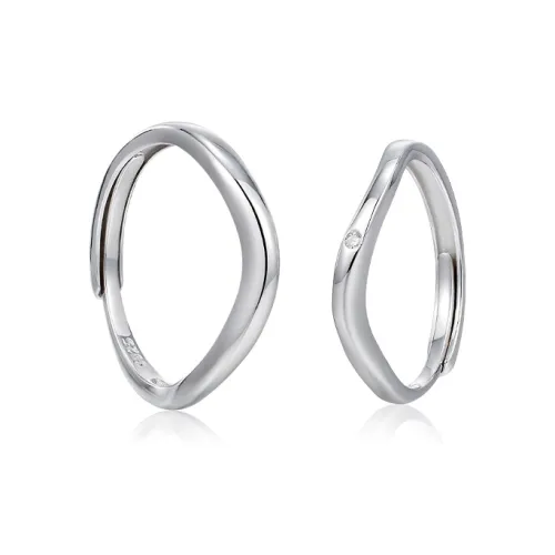 KADER Rings Unisex QL1117-ABK Silver White