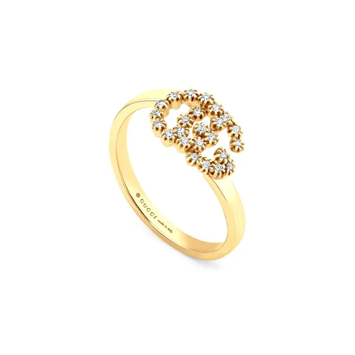 GUCCI 1990 2000's 18kt Yellow Gold Diamond Ring-1