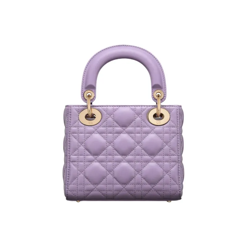 DIOR Lady Dior Sheepskin Dior Bag Shoulder Bag Crossbody Bag Handbag Mini Women's Light Purple-3