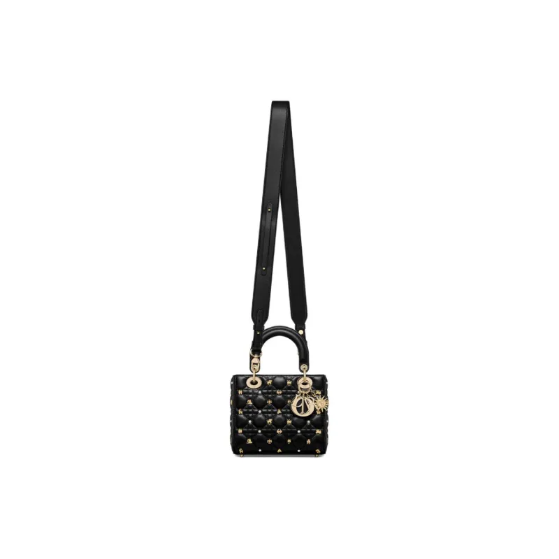 DIOR Lady DiorMy ABCDior Cow Leather Dior Bag Shoulder Bag Crossbody Bag Handbag Small Size Women's Black-3