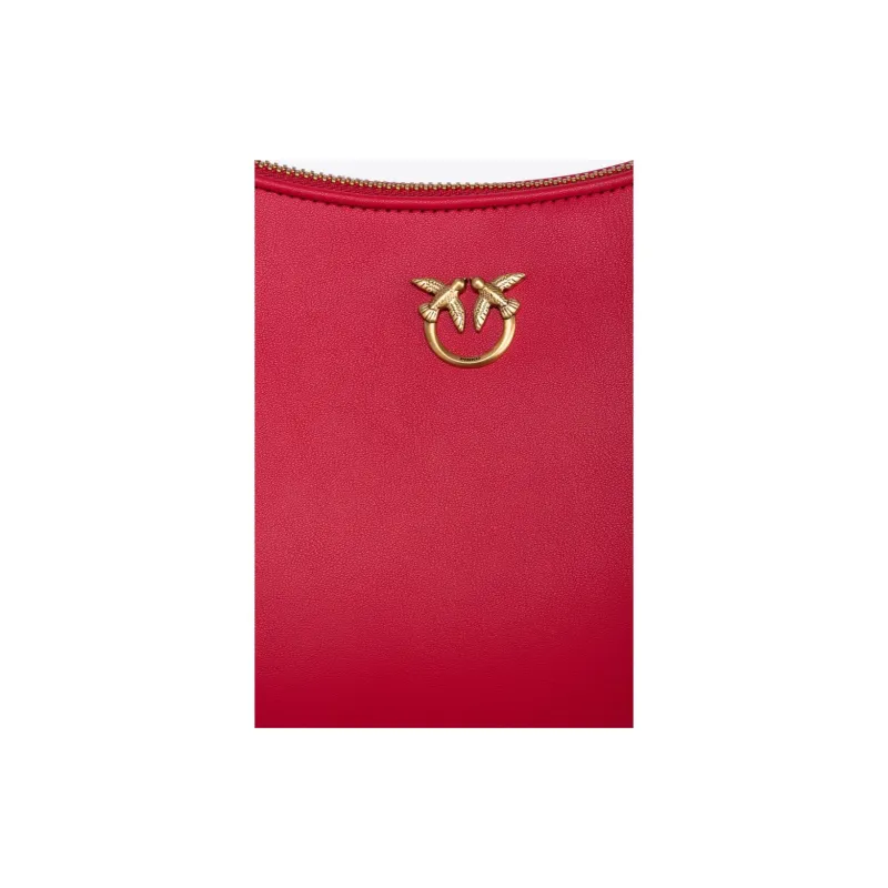 PINKO Love Birds Series Calfskin Handbag Shoulder Bag Women's Red-3