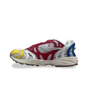 Saucony Grid Azura 2000 Cushioning, Wear Resistant Low Top Running Shoes Unisex Red Yellow Blue
