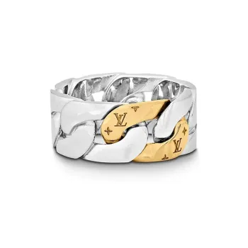 LOUIS VUITTON Metal Rings Men's Silver/Gold