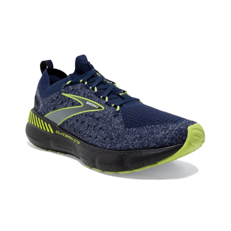 Brooks Glycerin StealthFit GTS 20 Anti-Slip Wear-Resistant Low-Top Running Shoes Men's Blue Black-2