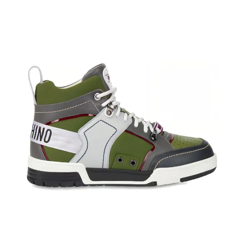 MOSCHINO High Top Lace Up Sneakers-1