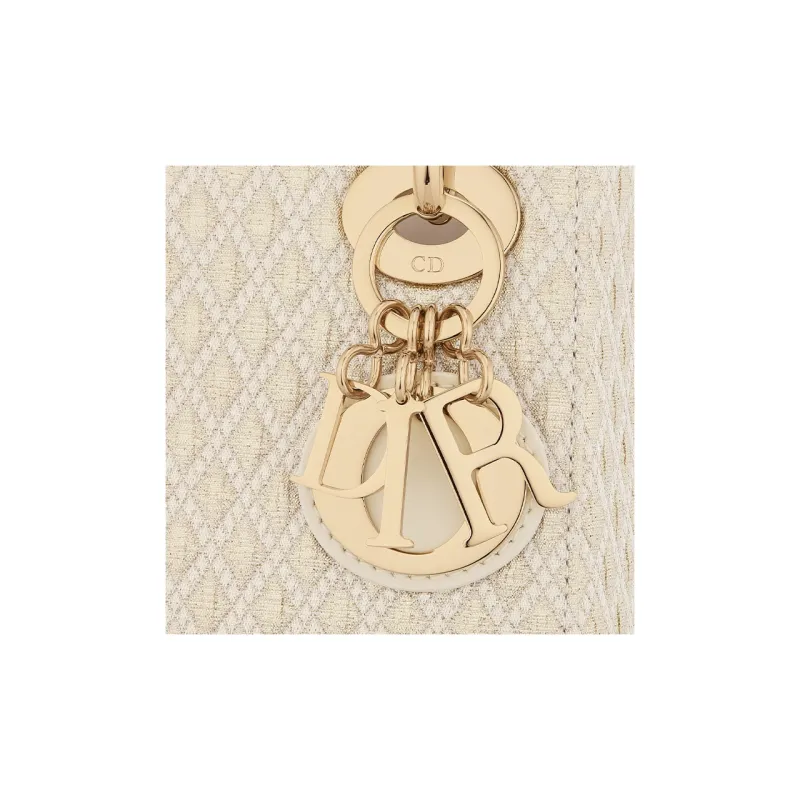 DIOR Jacquard Fabric Dior Bag Shoulder Bag Crossbody Bag Handbag Mini Women's Gold-5