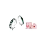 Mountain and Sea Series (S 999 Pure Silver Sapphire Green)+Valentine's Day Box