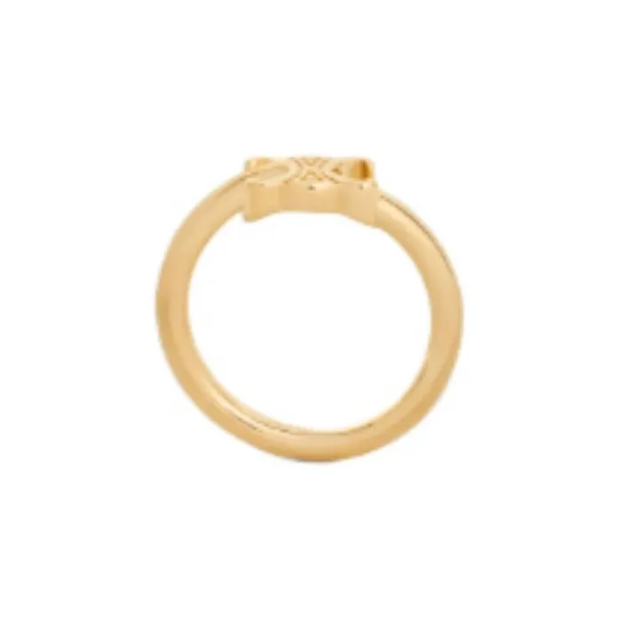 CELINE Triomphe Asymmetric Ring In Brass With Gold Finish-2