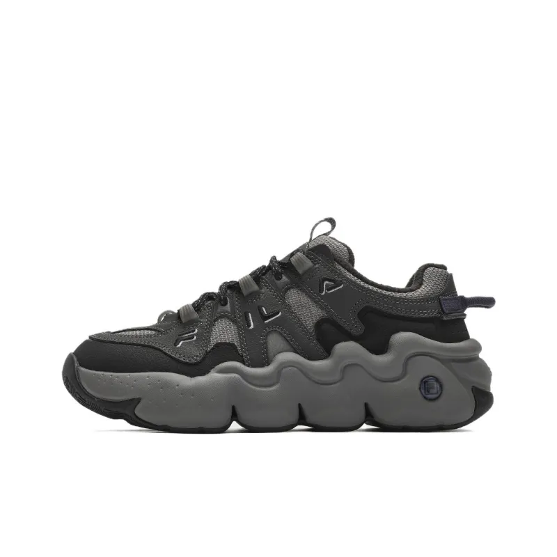 FILA Panini We Cushioning Anti Slip Wear Resistant Breathable Lightweight Coverage Low Top Chunky Sneakers Women's Gray-0